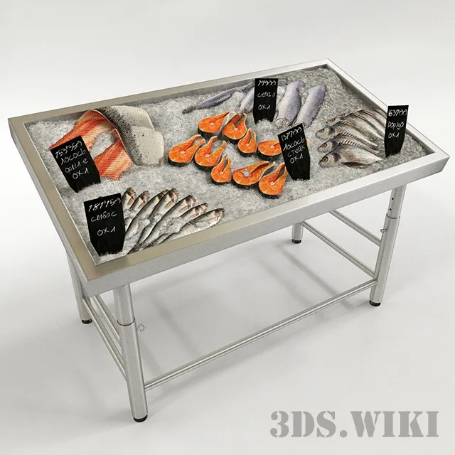 kitchen - Frozen fish 3D Model