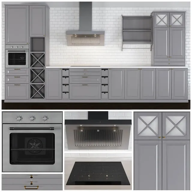 kitchen - Full kitchen furniture set 3D Model