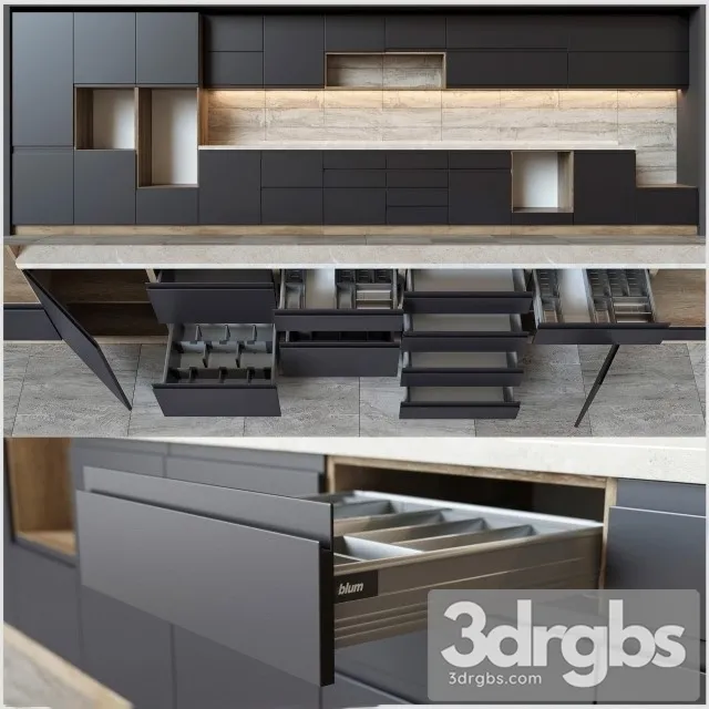 Kitchen Furniture Modurn 3D Model Free