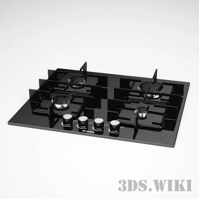 kitchen - Gas hob Bosch Oven 3D Model
