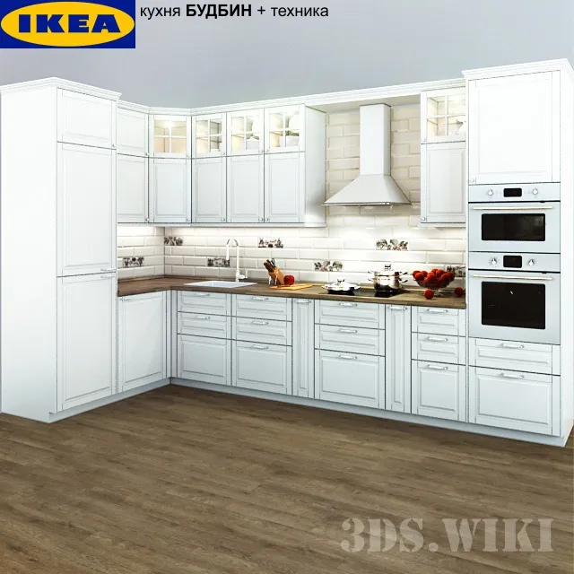 kitchen - IKEA gray kitchen Budbin 3D Model
