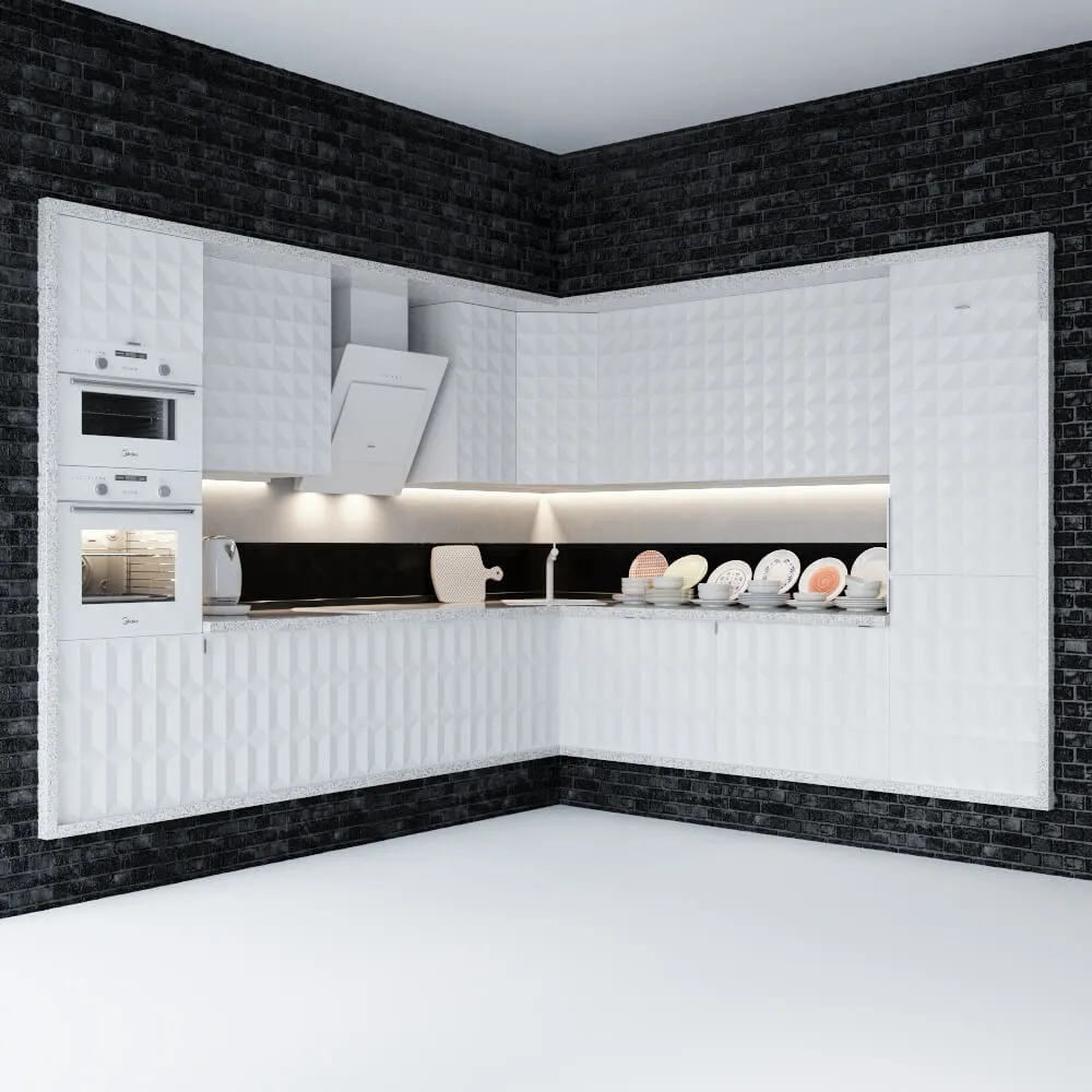 kitchen - Ikea Herrestad and Midea and Zara home  kitchen 3D Model