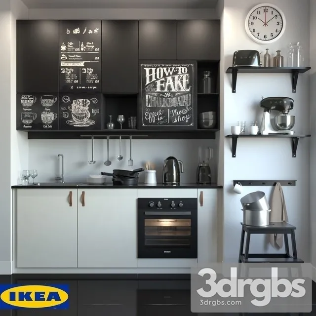 Kitchen Ikea Yudevalla 3D Model Free