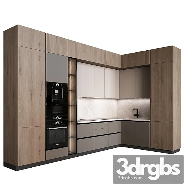 Kitchen in Modern Style 04 3D Model Free