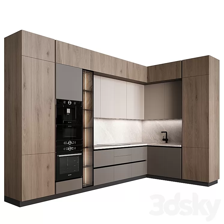 Kitchen in modern style 04 3D Model Free