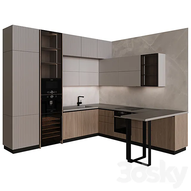 Kitchen in modern style 32 3D Model