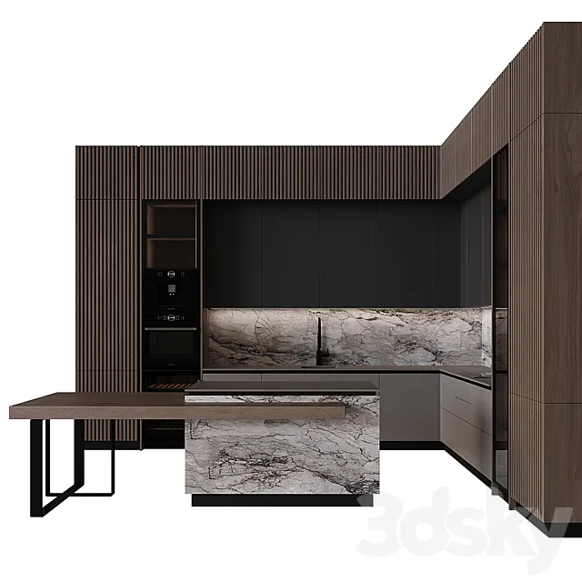 Kitchen in modern style 48 3D Model