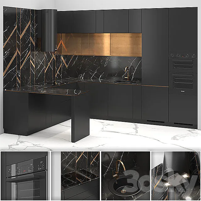 Kitchen INGE C-shaped 3D Model