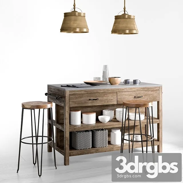 Kitchen island 1 3D Model Free