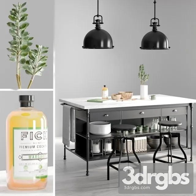 Kitchen Island 2 3D Model Free