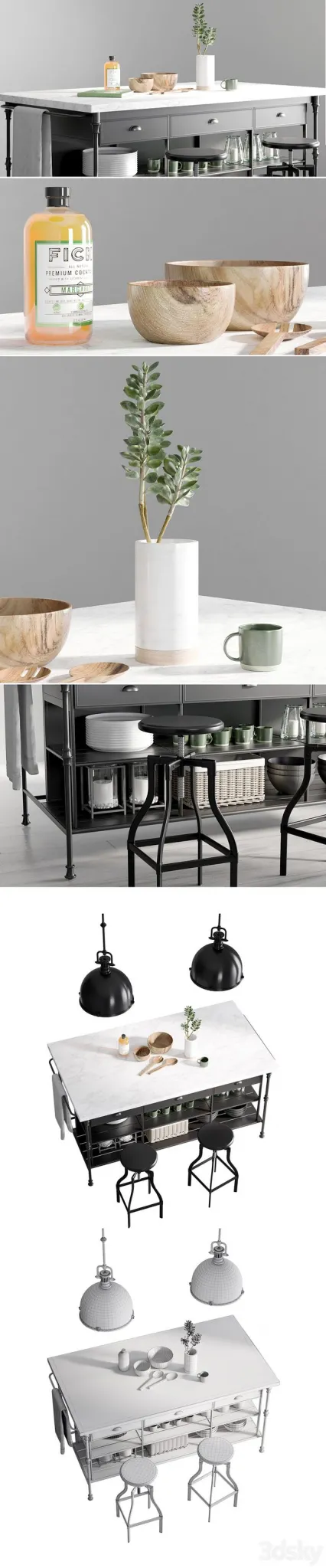 Kitchen Island 2 3D Model