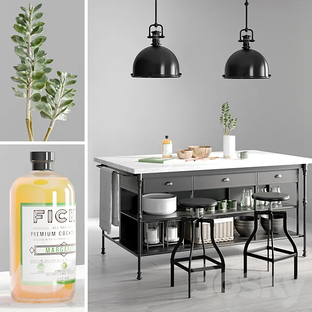 Kitchen Island 2 3DModel