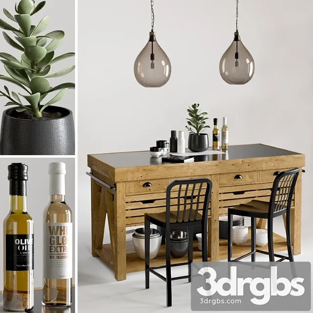 Kitchen Island 4 3D Model Free