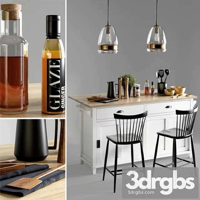 Kitchen island 5 3D Model Free