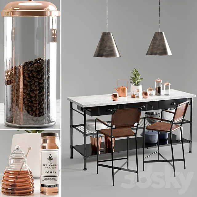 Kitchen Island 6 3D Model