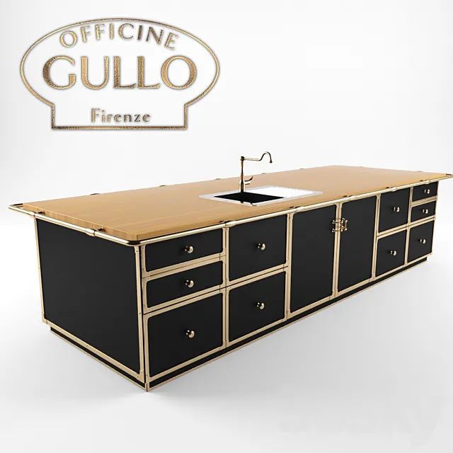 Kitchen island Officine Gullo - Antiques of the future 3DModel