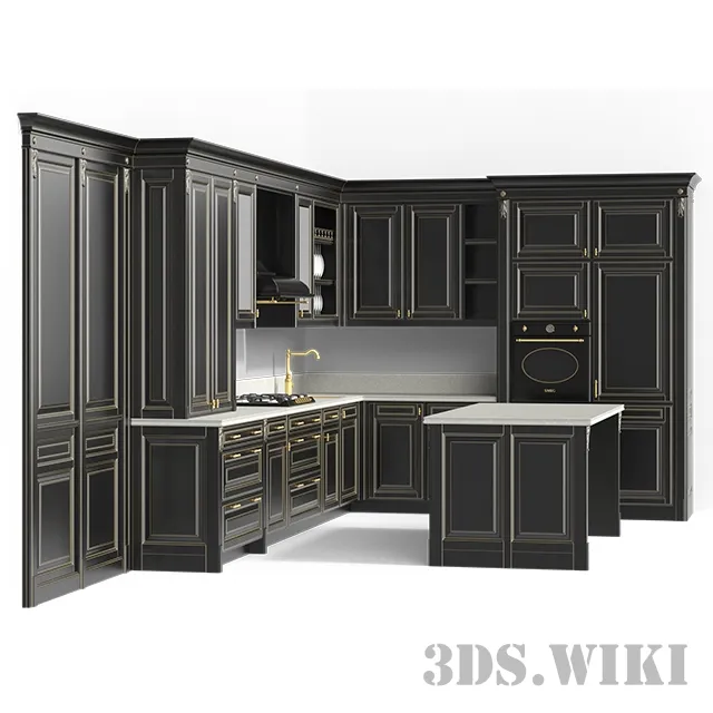kitchen - Italian classic cuisine with island IT.013.005.13 3D Model
