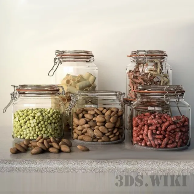 kitchen - Kitchen jars for seeds 3D Model