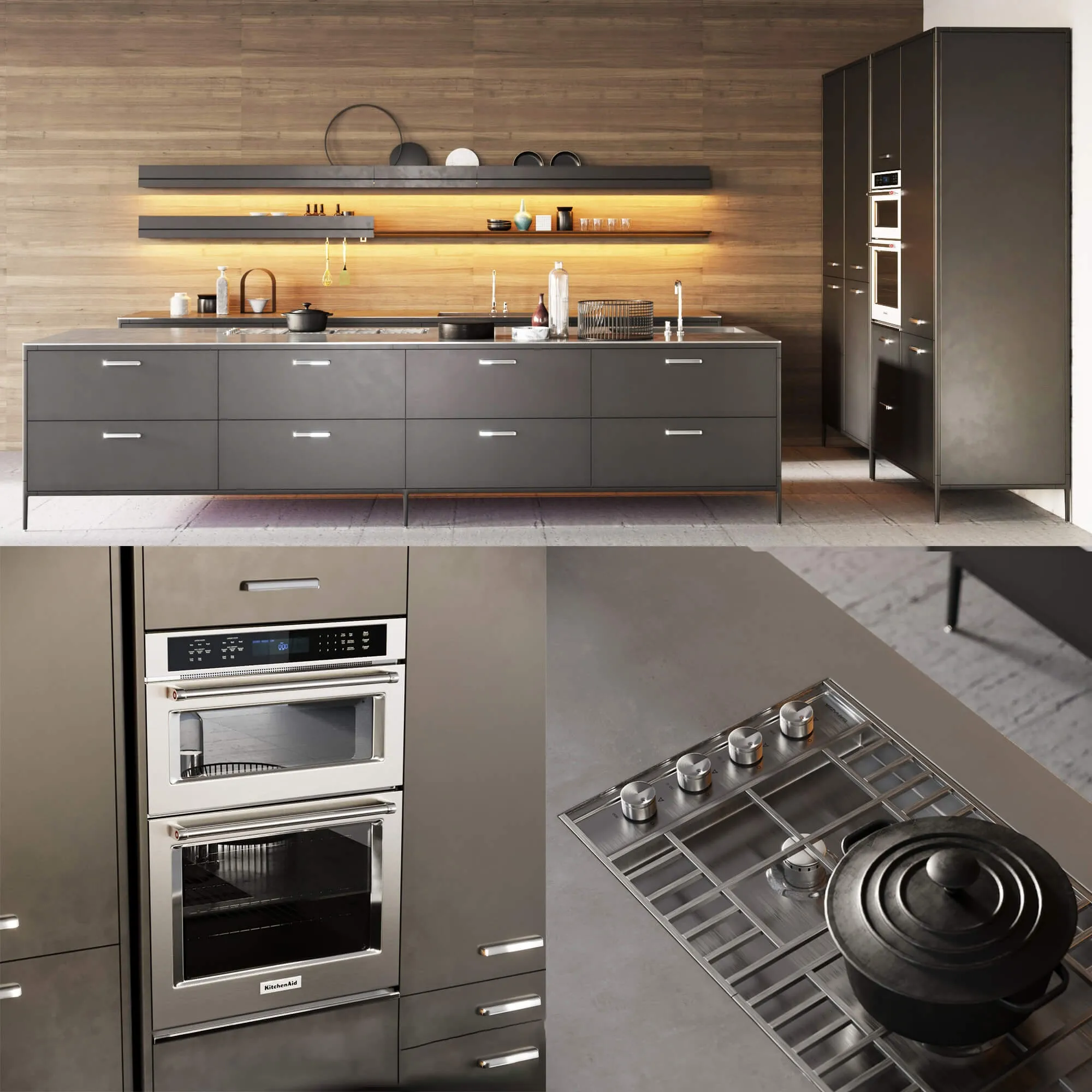 kitchen - Kitchen Set Cesar Unit 3 3D Model