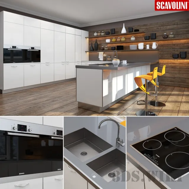 kitchen - Kitchen set Scavollini Crystal 3D Model