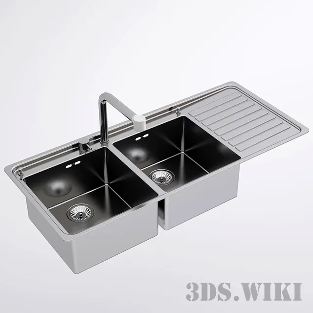 kitchen - Kitchen sink Alpes Inox LFRS 5117 / 2V1S 3D Model
