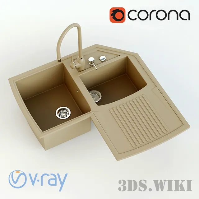 kitchen - Kitchen sink PLADOS HARMONY HRA832 3D Model