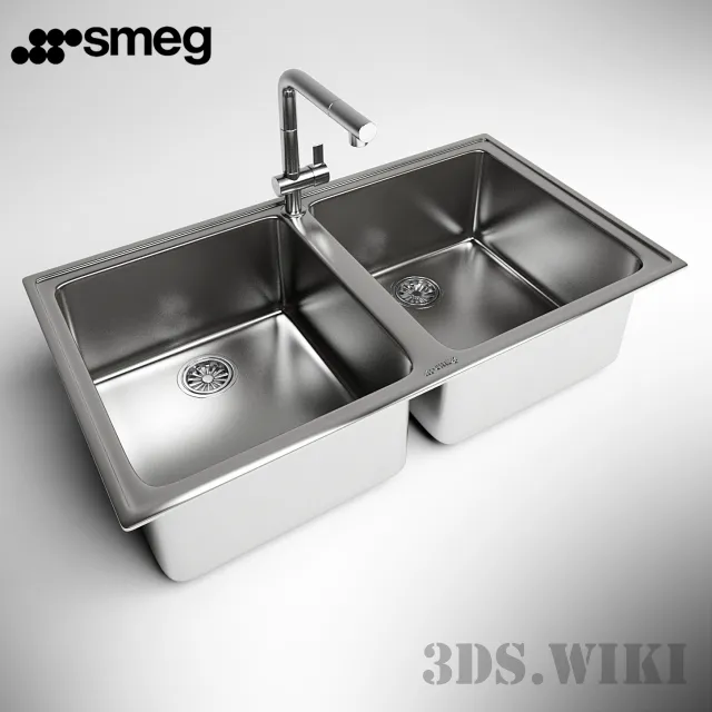 kitchen - Kitchen sink Smeg LTS902-2 3D Model