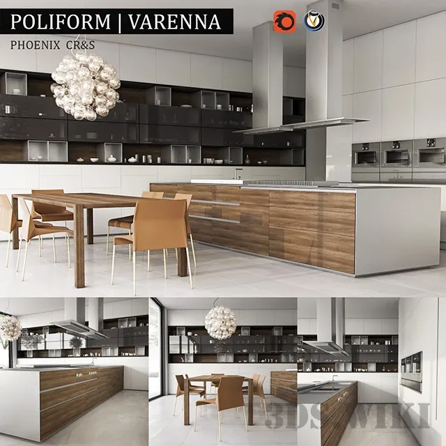 kitchen - Kitchen Varenna Phoenix Poliform Italy 3D Model
