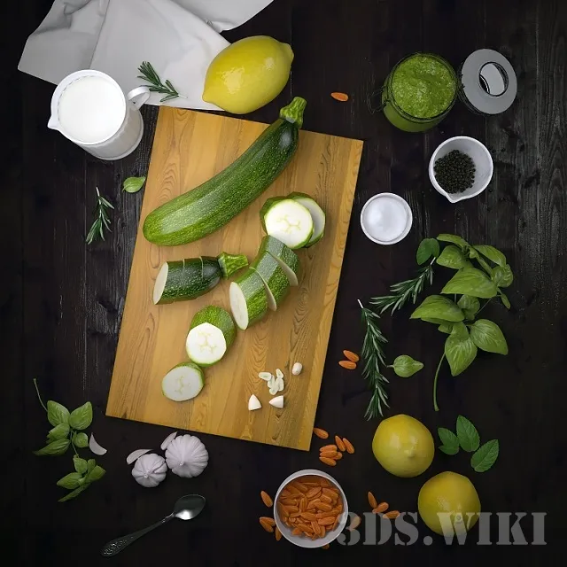 kitchen - Kitchen vegetarian set 3D Model