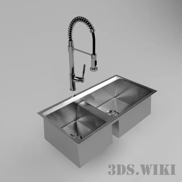 kitchen - KOHLER - Flexible 27 '' mixer with two-piece basin 3D Model