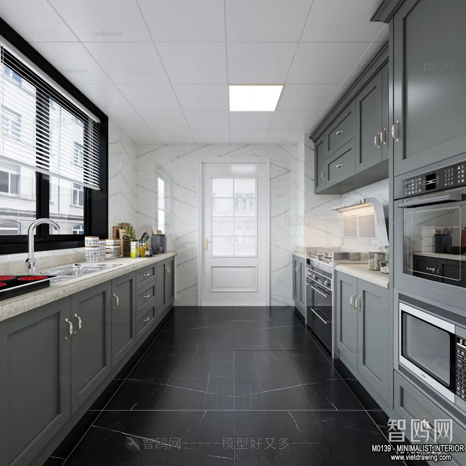 Kitchen - Minimalist Style - 3D Interior Scene - 006