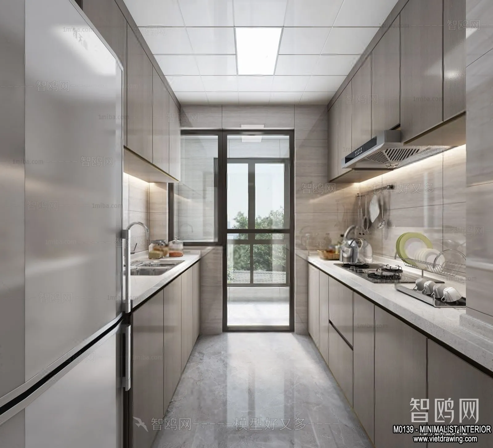 Kitchen - Minimalist Style - 3D Interior Scene - 007