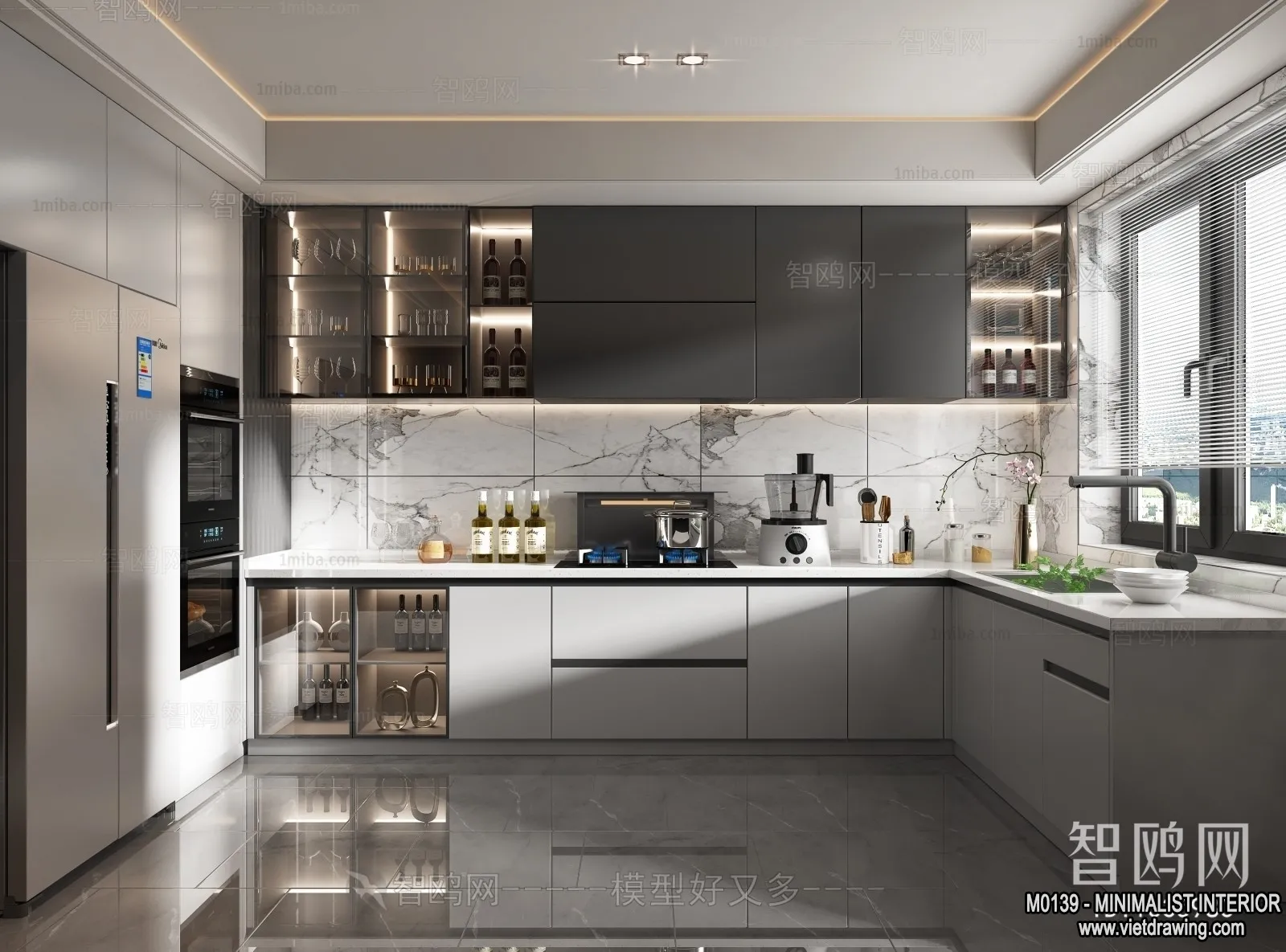 Kitchen - Minimalist Style - 3D Interior Scene - 010