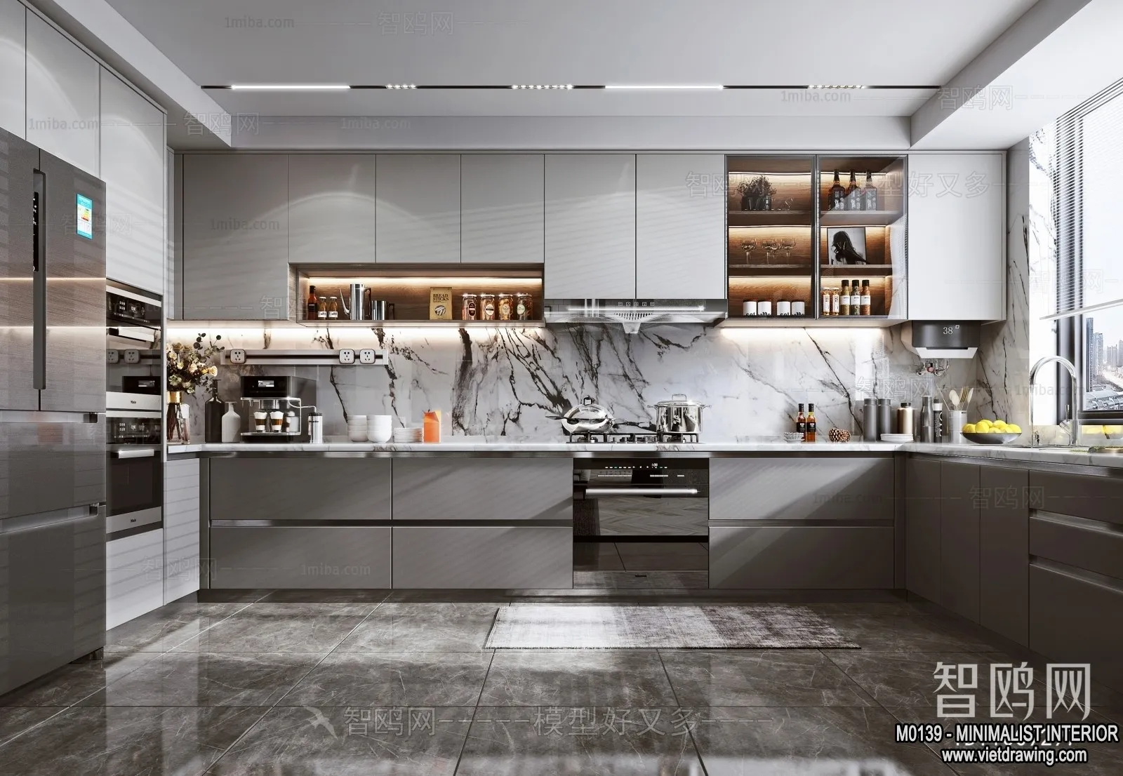 Kitchen - Minimalist Style - 3D Interior Scene - 013