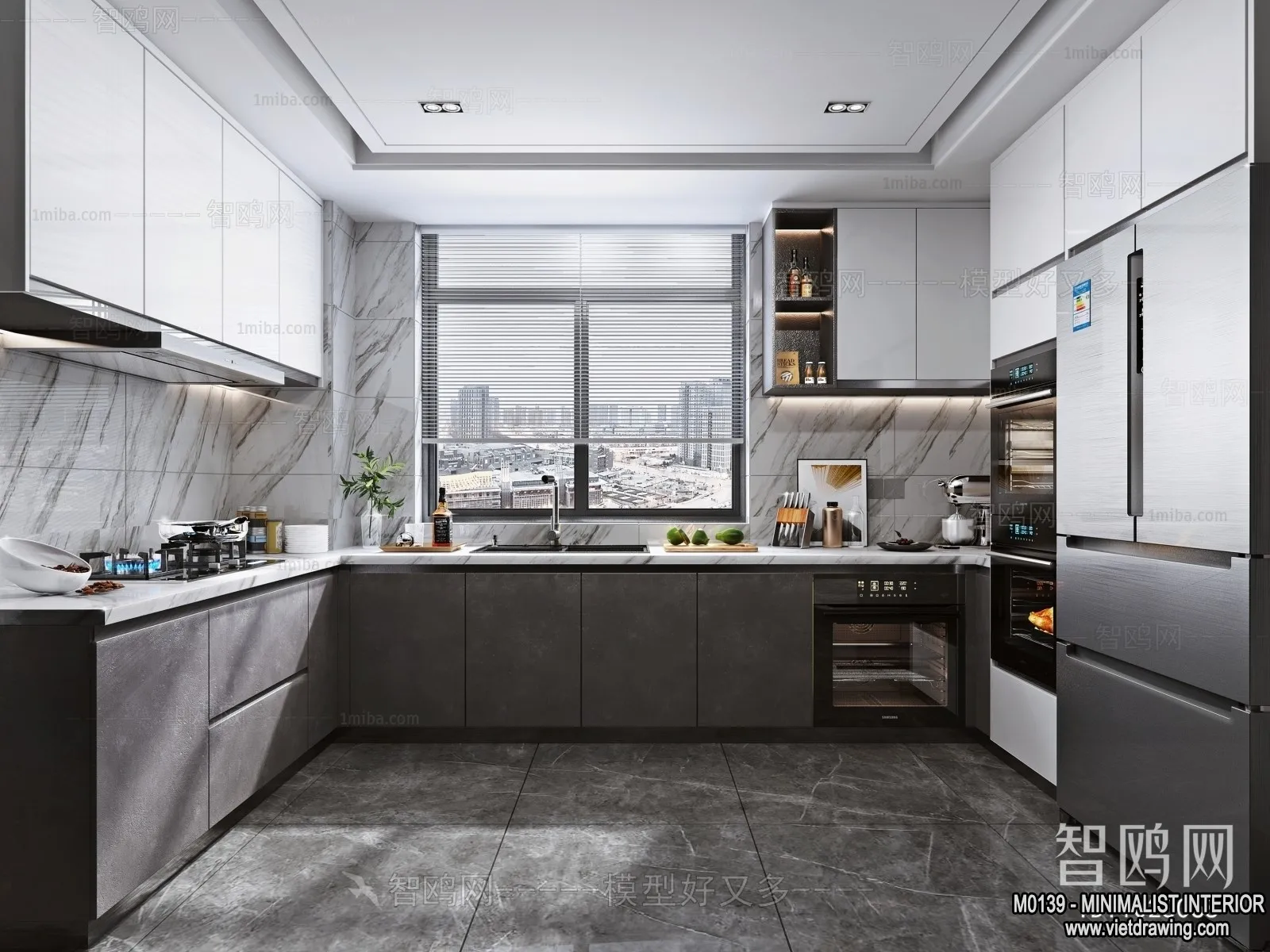 Kitchen - Minimalist Style - 3D Interior Scene - 016