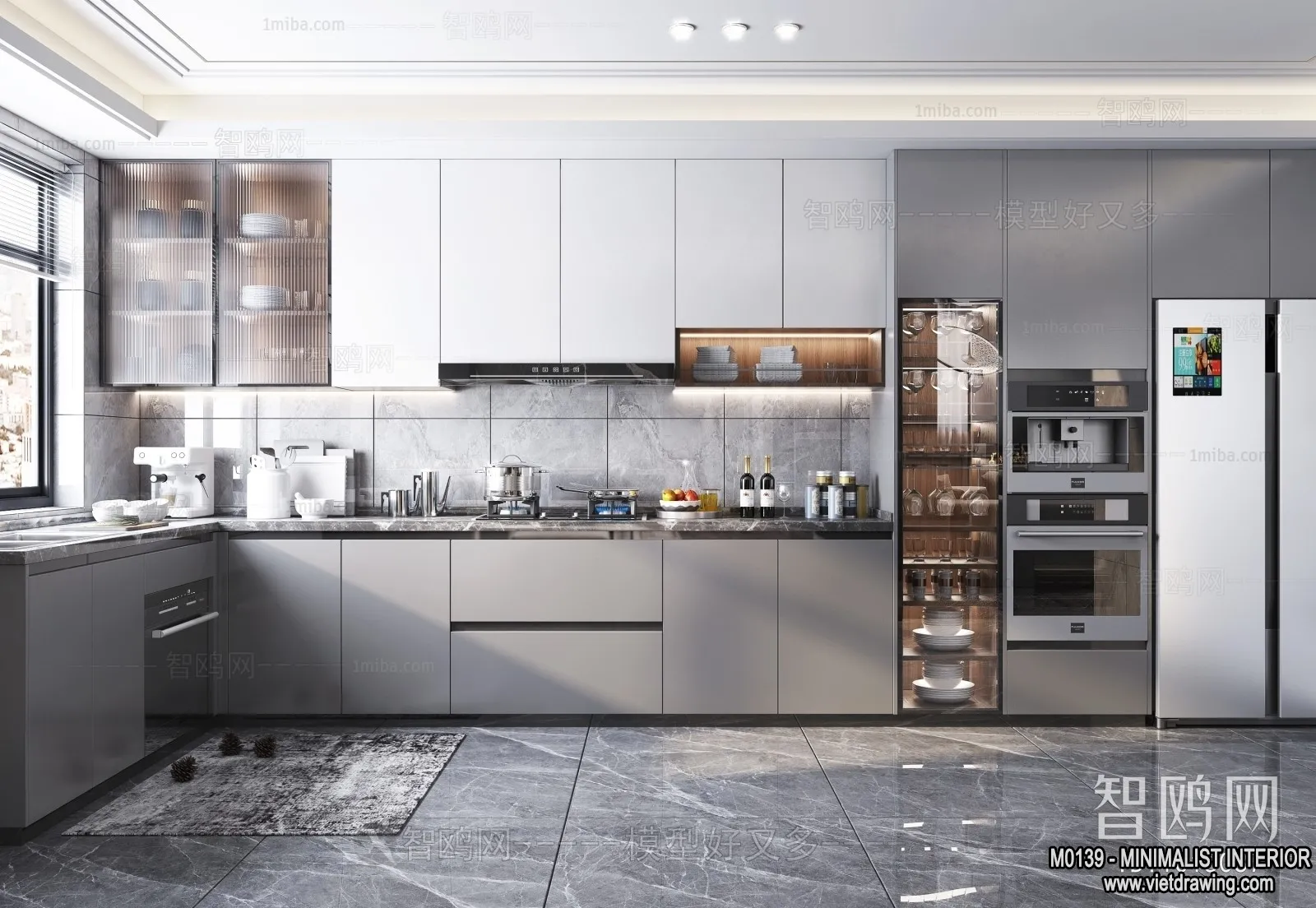 Kitchen - Minimalist Style - 3D Interior Scene - 027