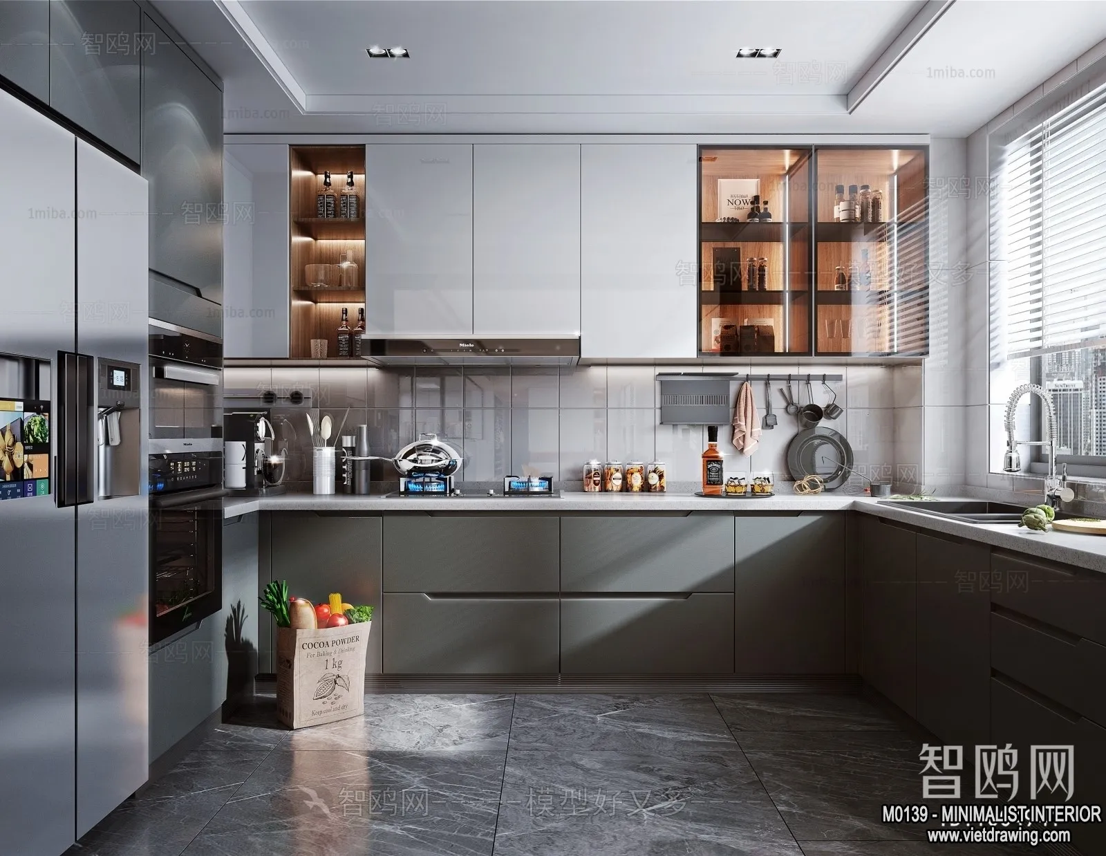 Kitchen - Minimalist Style - 3D Interior Scene - 031
