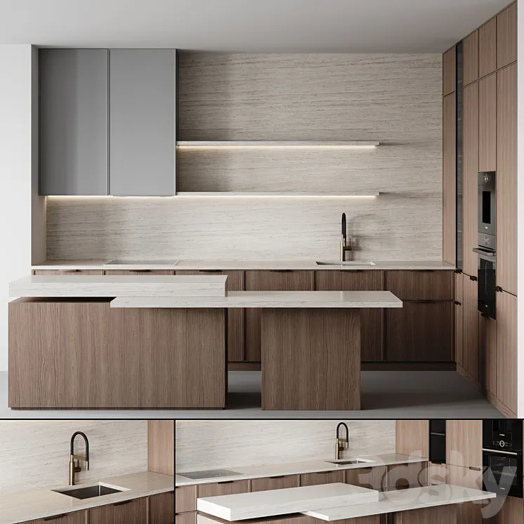 kitchen modern-025 3D Model Free