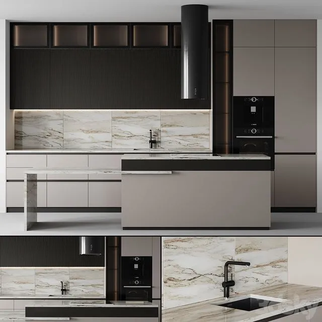 Kitchen modern-027 3D Model