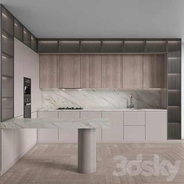 Kitchen Modern 118 (Corner Kitchen) 3D Model