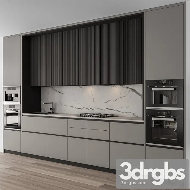 Kitchen Modern Gray And Black Cabinets 97 3D Model Free