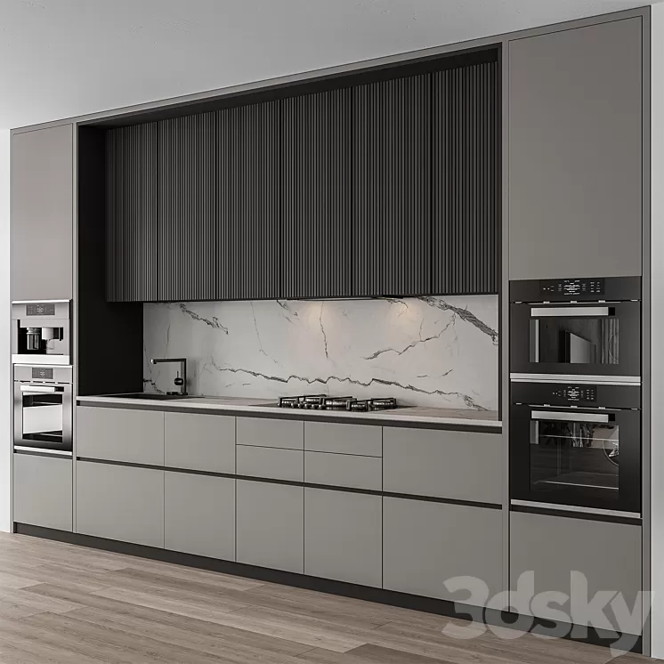 Kitchen Modern - Gray and Black Cabinets 97 3D Model Free