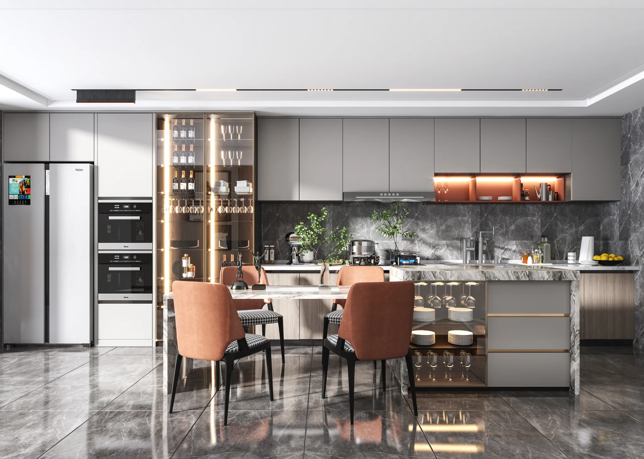 Kitchen - Modern Style 3D Scenes - Interior Design - 007