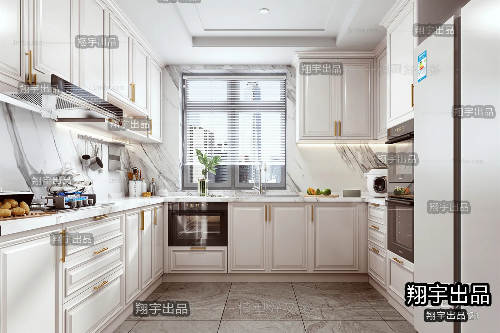 Kitchen - Modern Style Interior 3D Scenes - 002
