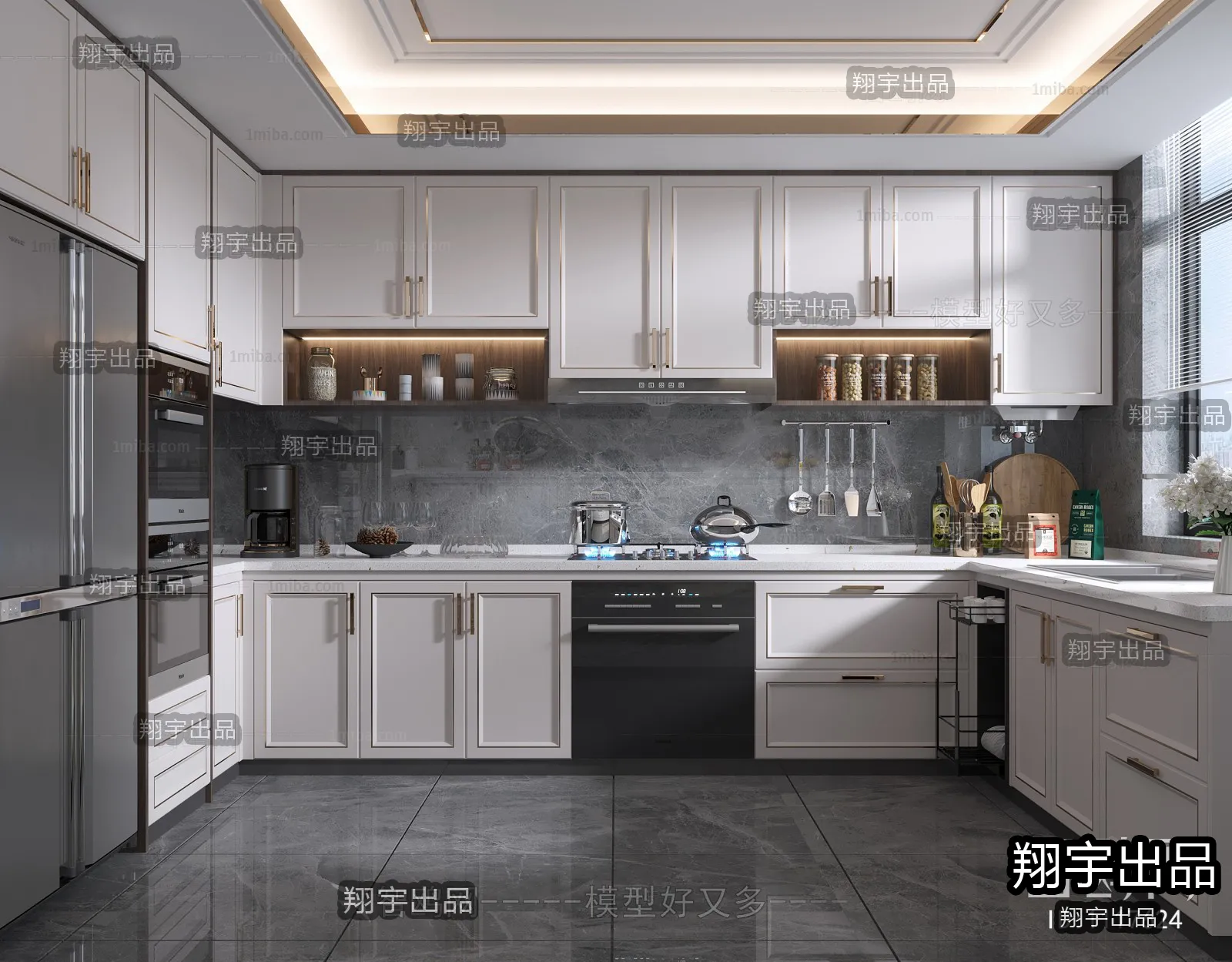 Kitchen - Modern Style Interior 3D Scenes - 004
