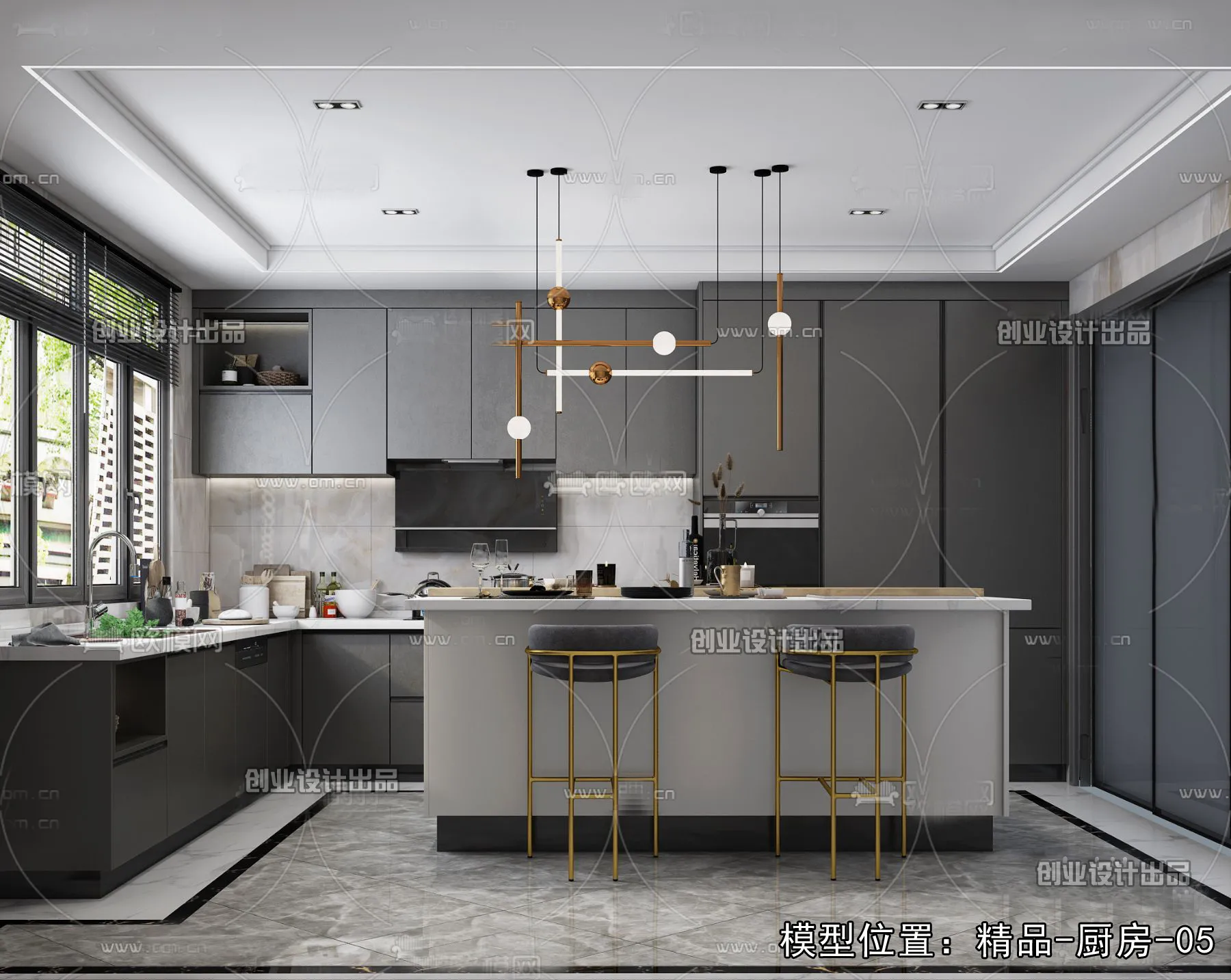 Kitchen - Modern Style Interior 3D Scenes - 010