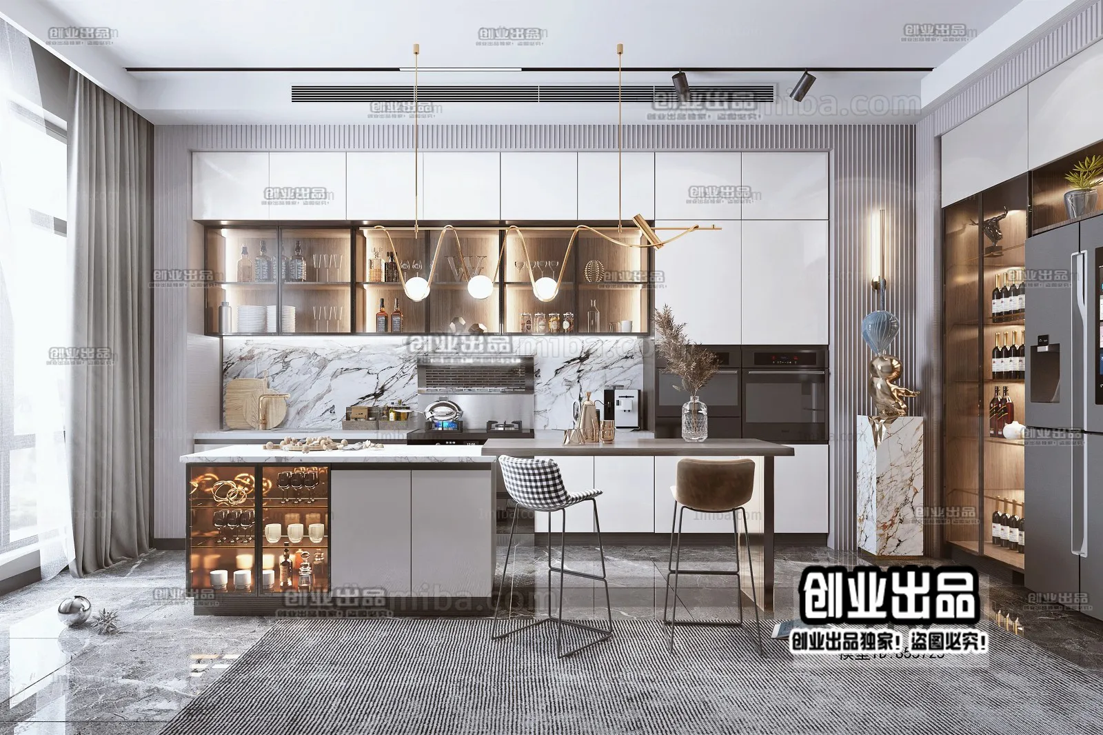 Kitchen - Modern Style Interior 3D Scenes - 014