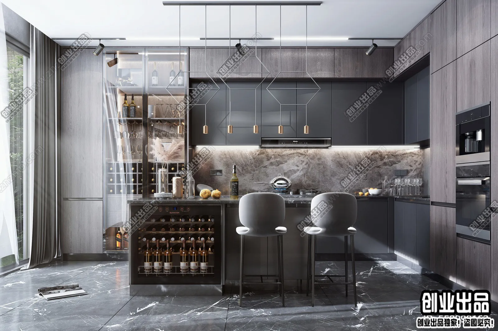 Kitchen - Modern Style Interior 3D Scenes - 016