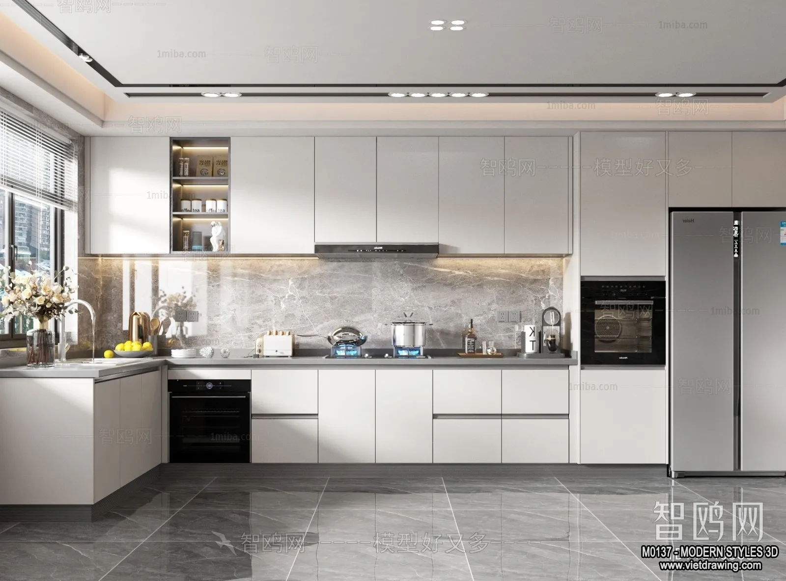 Kitchen - Modern Style Interior 3D Scenes - 023