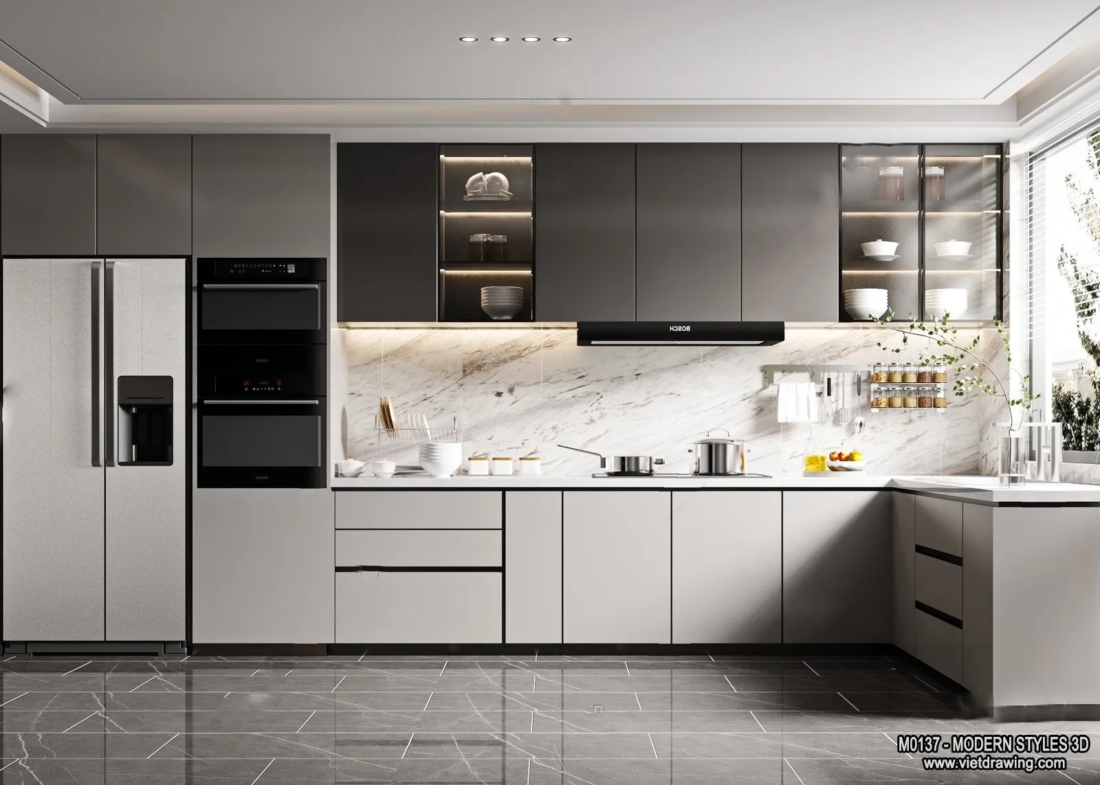 Kitchen - Modern Style Interior 3D Scenes - 028
